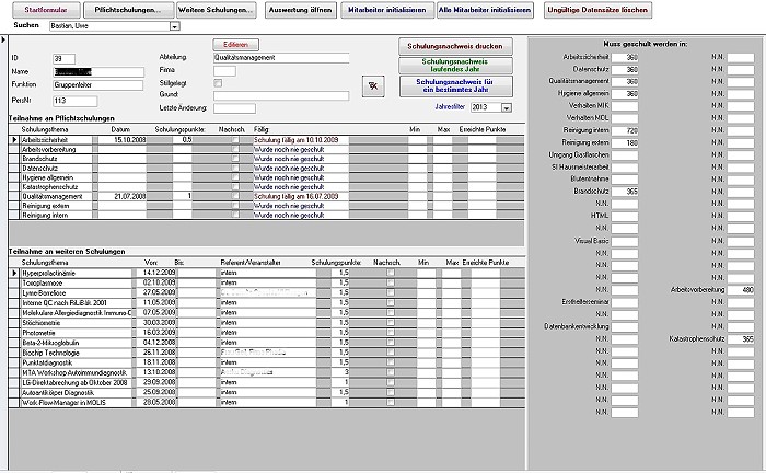 Schulungsdatenbank Screenshot 1