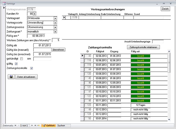 Schulungsdatenbank Screenshot 1